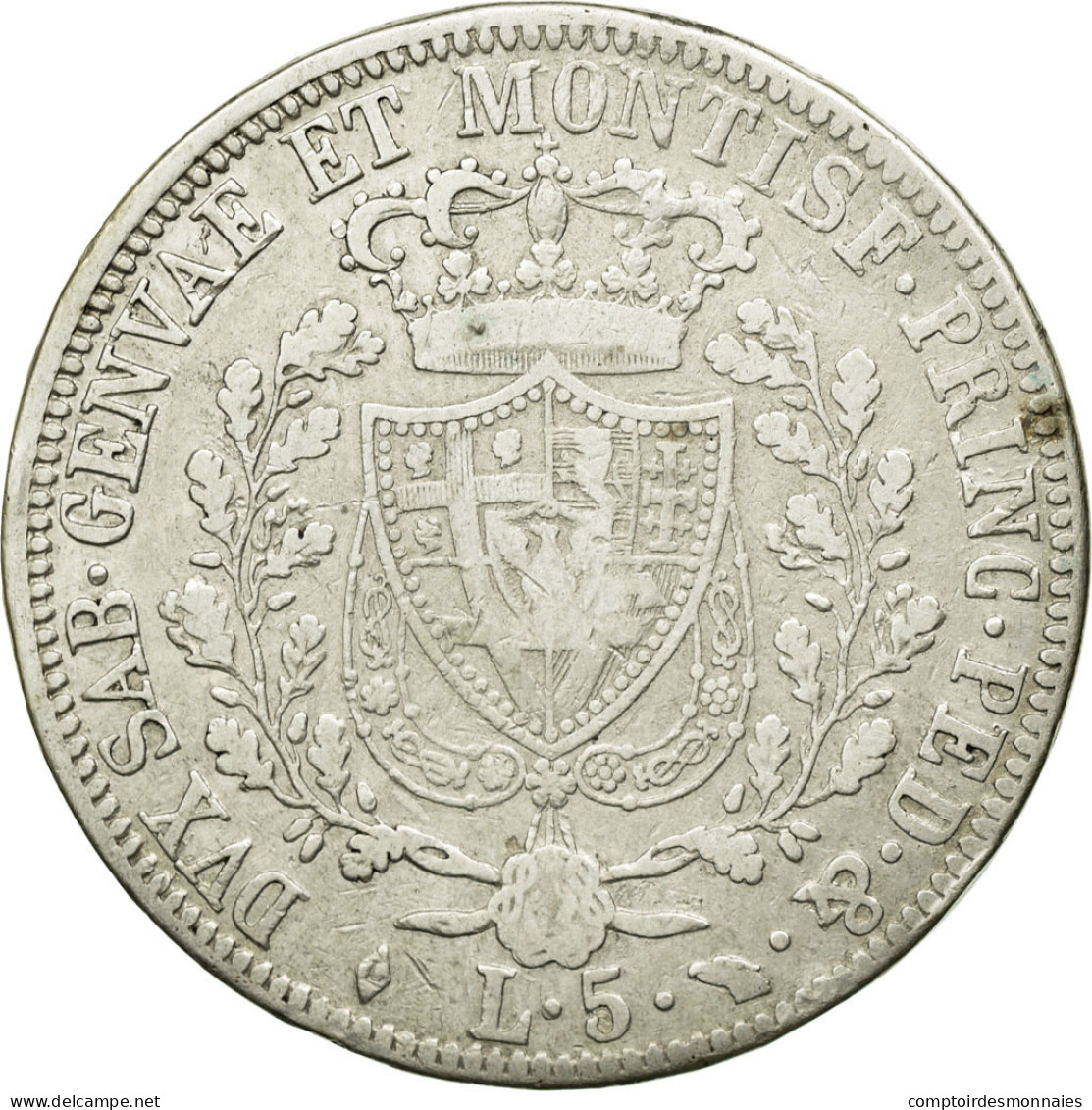 Monnaie, États Italiens, SARDINIA, Carlo Felice, 5 Lire, 1825, Torino, TB+ - Piémont-Sardaigne-Savoie Italienne