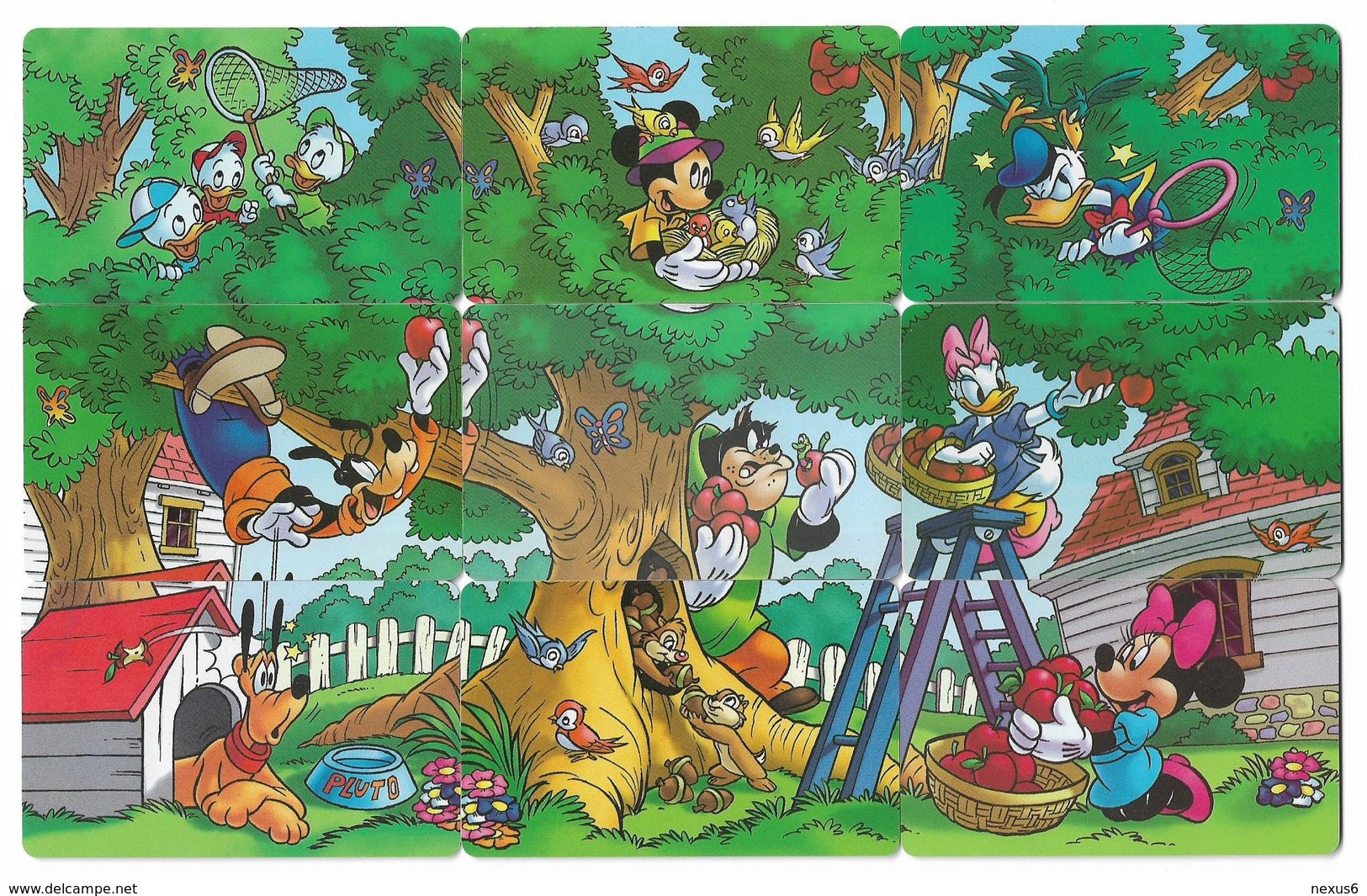 Argentina - Telefónica - Complete Disney Puzzle Of 9 Cards, 20U, 1997, 100.000ex, All Used - Argentinien