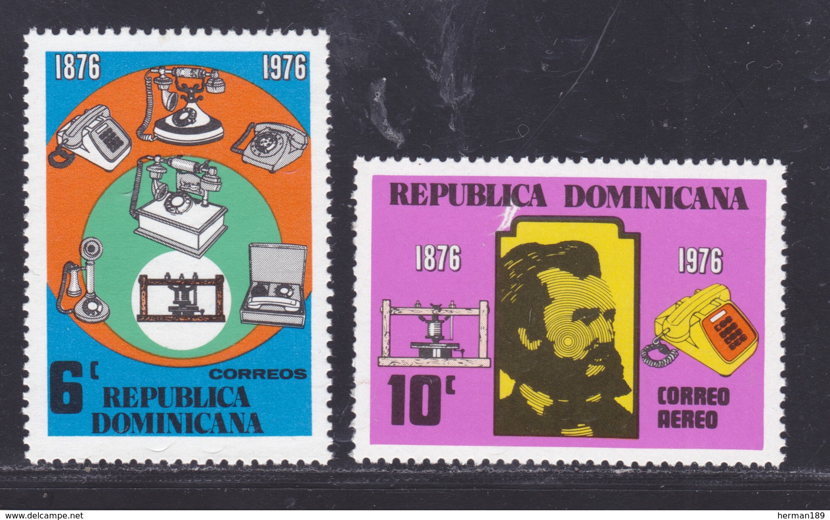 DOMINICAINE N°  792, AERIENS 287 ** MNH Neufs Sans Charnière, TB (D8160) 100 Ans 1ère Liaison Téléphonique -1976 - Dominicaine (République)