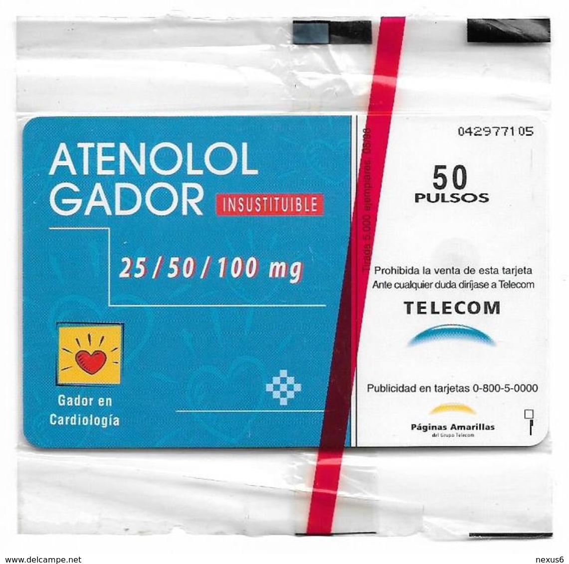 Argentina - Telecom Argentina - Atetonol Gador 4 - 05.1998, 50U, 5.000ex, NSB - Argentinien