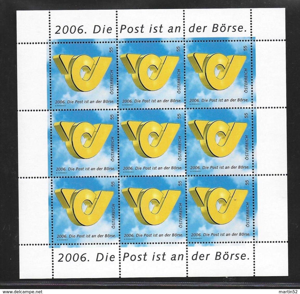 Österreich Austria 2006: Post An Der Börse Mi 2600 ** MNH - START UNTER Postpreis SOUS La Faciale BELOW Face (€ 4.95) - Poste