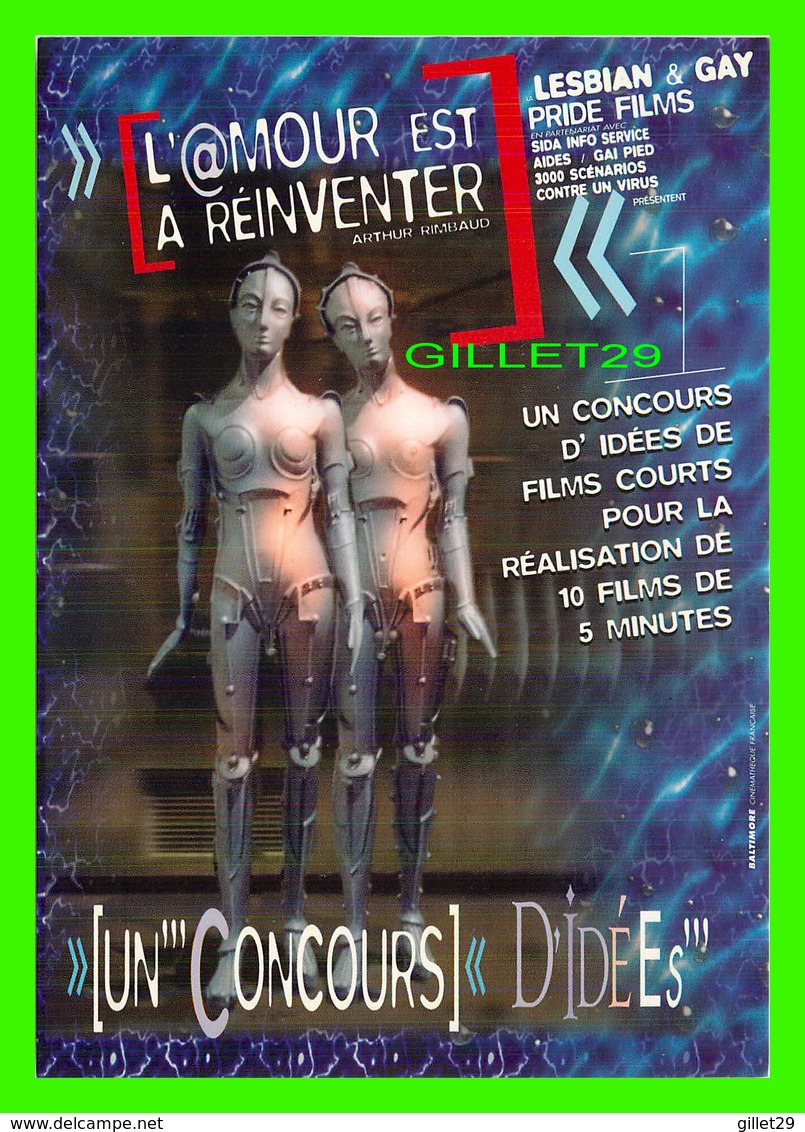 AFFICHE DE FILM - L'AMOUR EST A RÉINVENTER - LESBIAN & GUAY PRIDE FILMS, 1995 - UN CONCOURS D'IDÉES DE FILMS COURTS - - Affiches Sur Carte