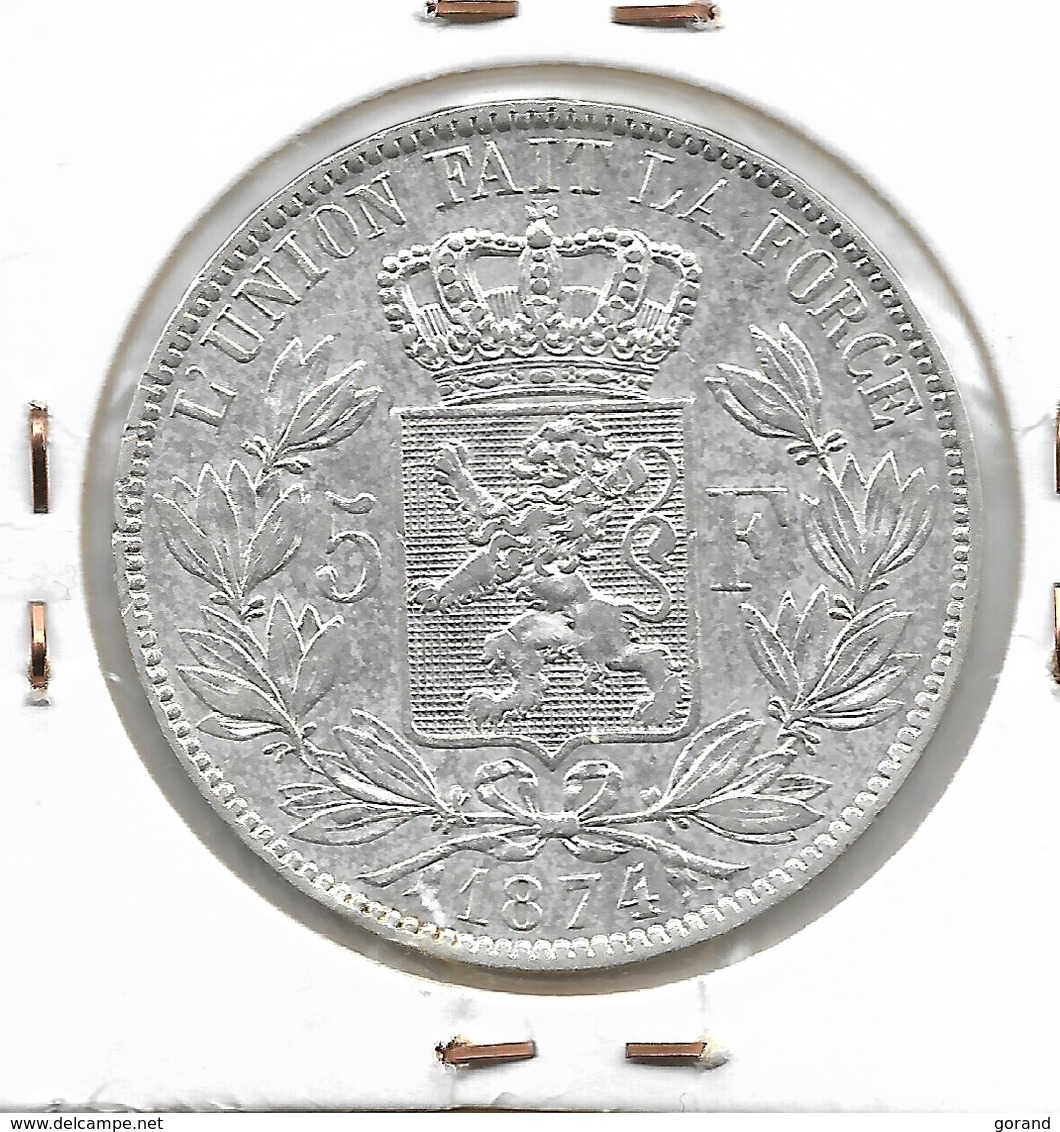 LEOPOLD 2 - 5 FRANK 1874 - 5 Francs