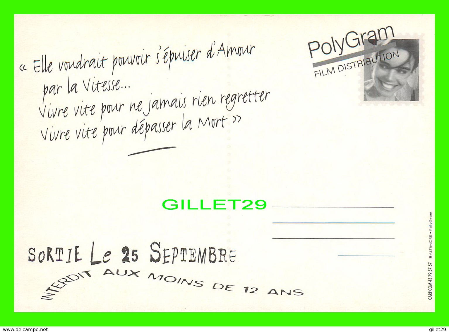 AFFICHE DE FILM - A TOUTES VITESSE FILM DE GAEL MOREL - POLYGRAM FILM DISTRIBUTION - - Afiches En Tarjetas