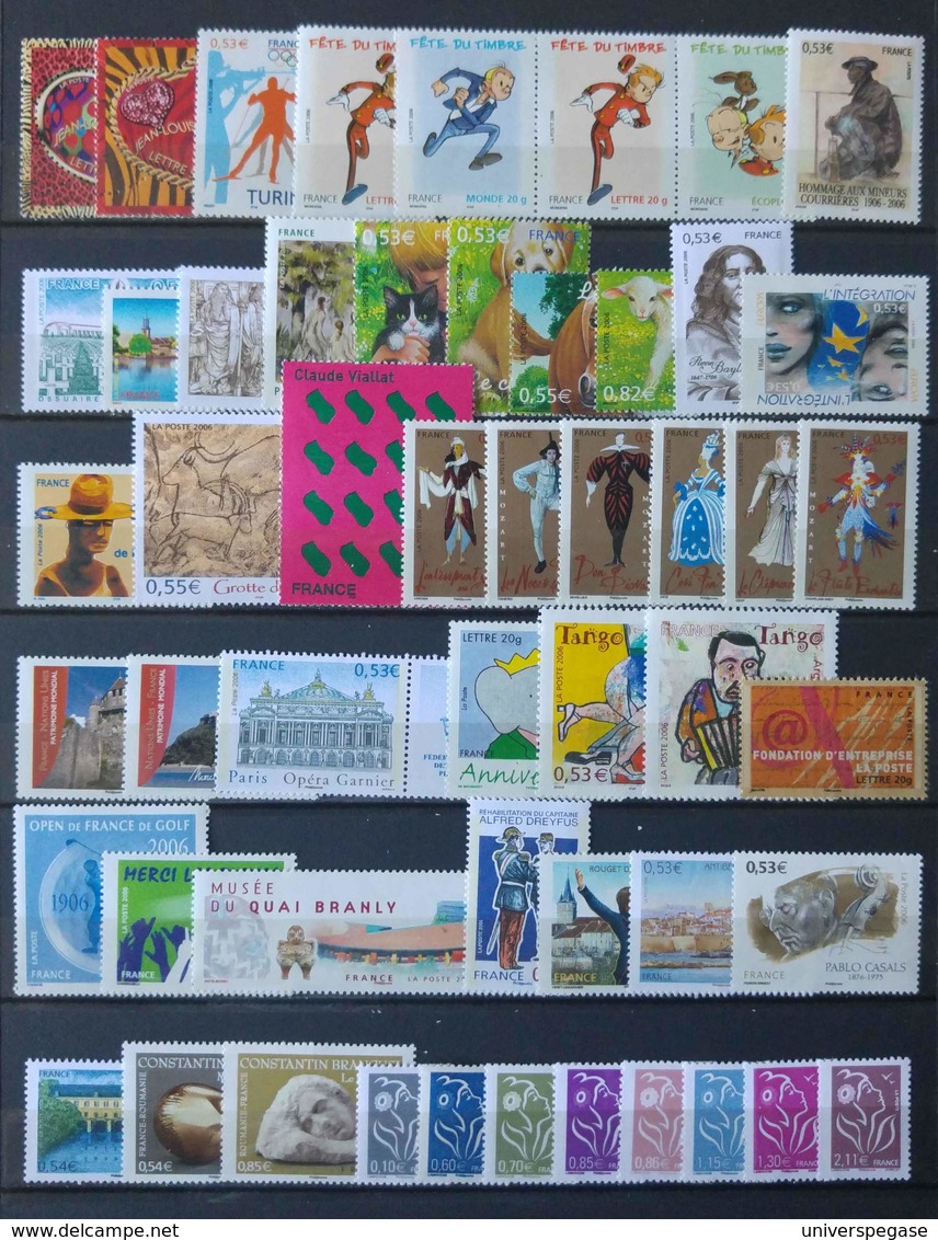 Lot De Timbres De France Neufs** - Année 2006 - Sous Faciale - 2000-2009