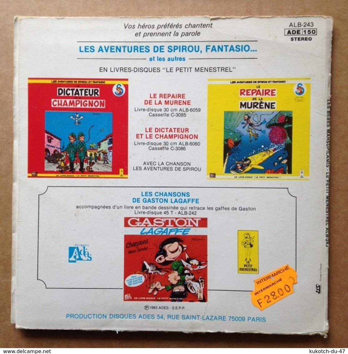 Spirou - Livre-disque Vinyle 45 Tours - Les Bébés Marsupilamis (1983) - Disques & CD