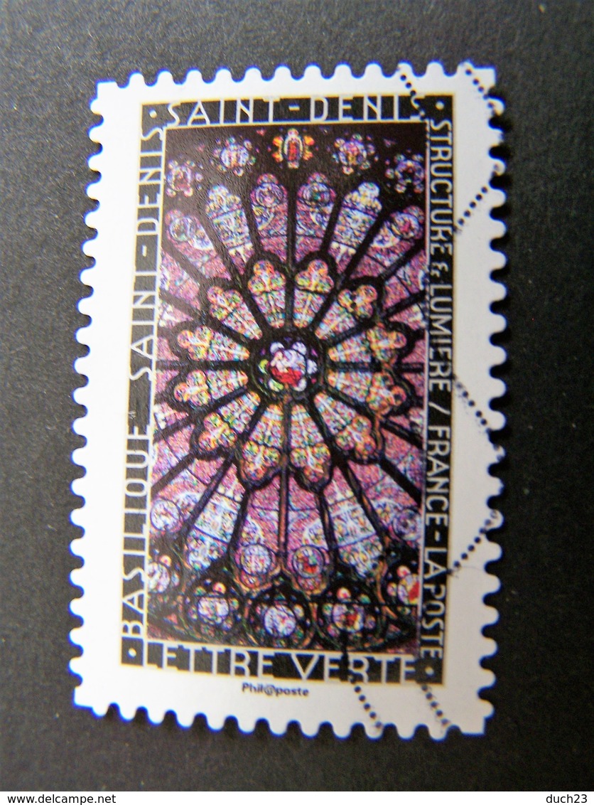 N°1356 BASILIQUE SAINT DENIS OBLITERE ANNEE 2016 SERIE DU CARNET STRUCTURES ET LUMIERES AUTOCOLLANT ADHESIF - Oblitérés