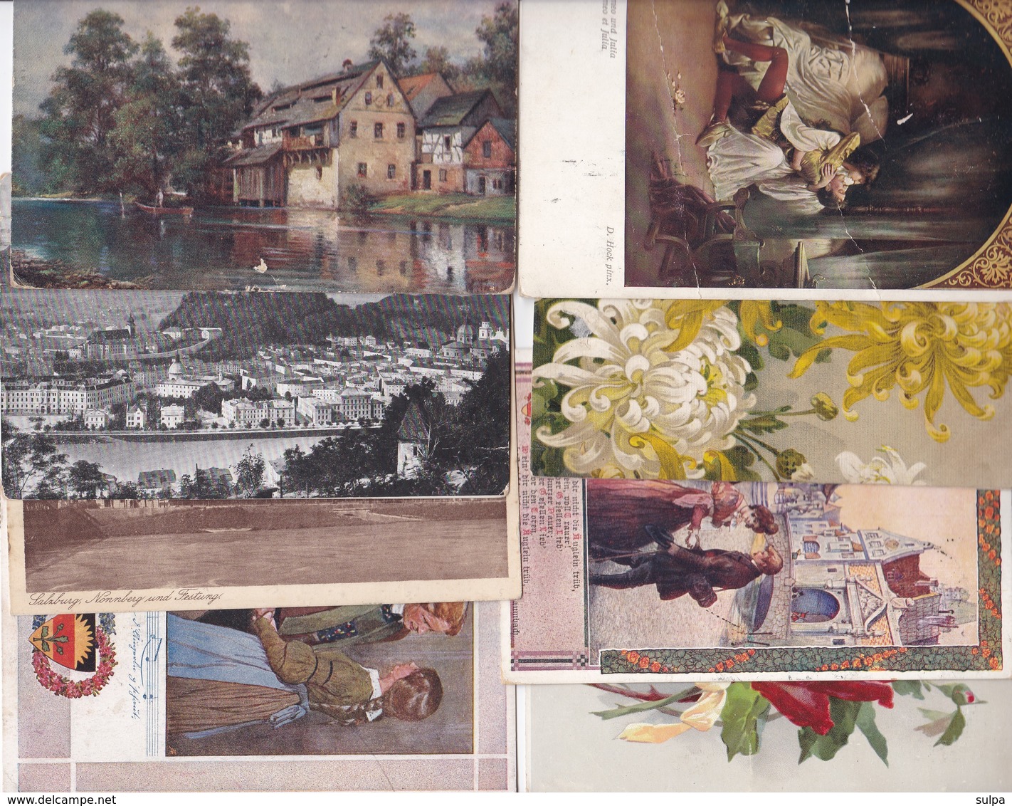 8 Karten Mit Gestempelten Vignetten, Ca. 1915-1921 - Vignettes De Fantaisie