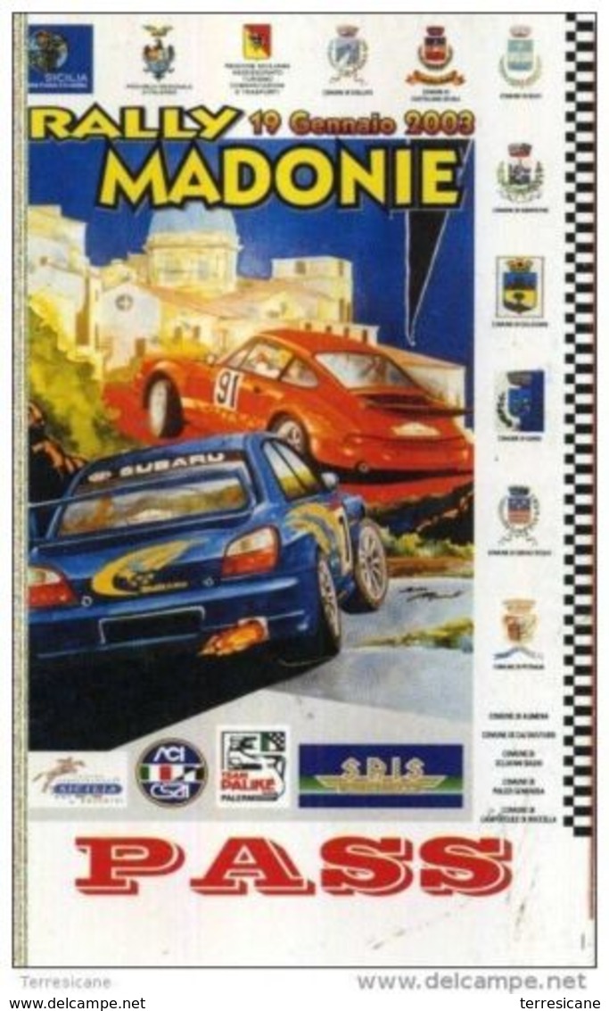 PASS BADGE RACE MOTORSPORTS RALLY CONCA D'ORO UFFICIALE DI GARA - Automobilismo - F1