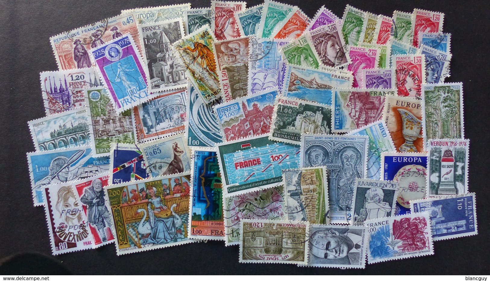 FRANCE - Année 1970 à 1979 - 130 Timbres Oblitérés Tous Différents - Mezclas (max 999 Sellos)