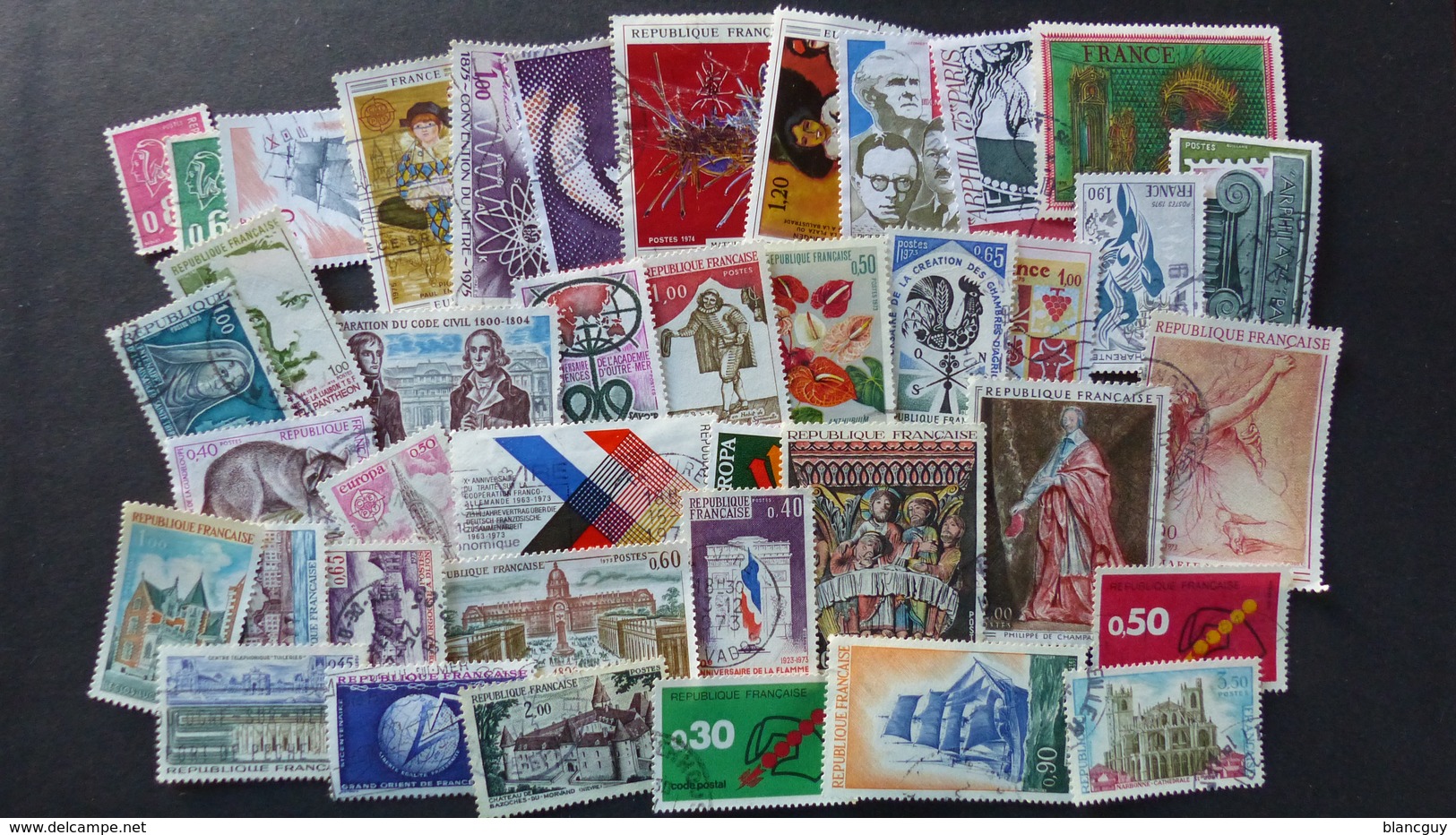 FRANCE - Année 1970 à 1979 - 130 Timbres Oblitérés Tous Différents - Lots & Kiloware (mixtures) - Max. 999 Stamps