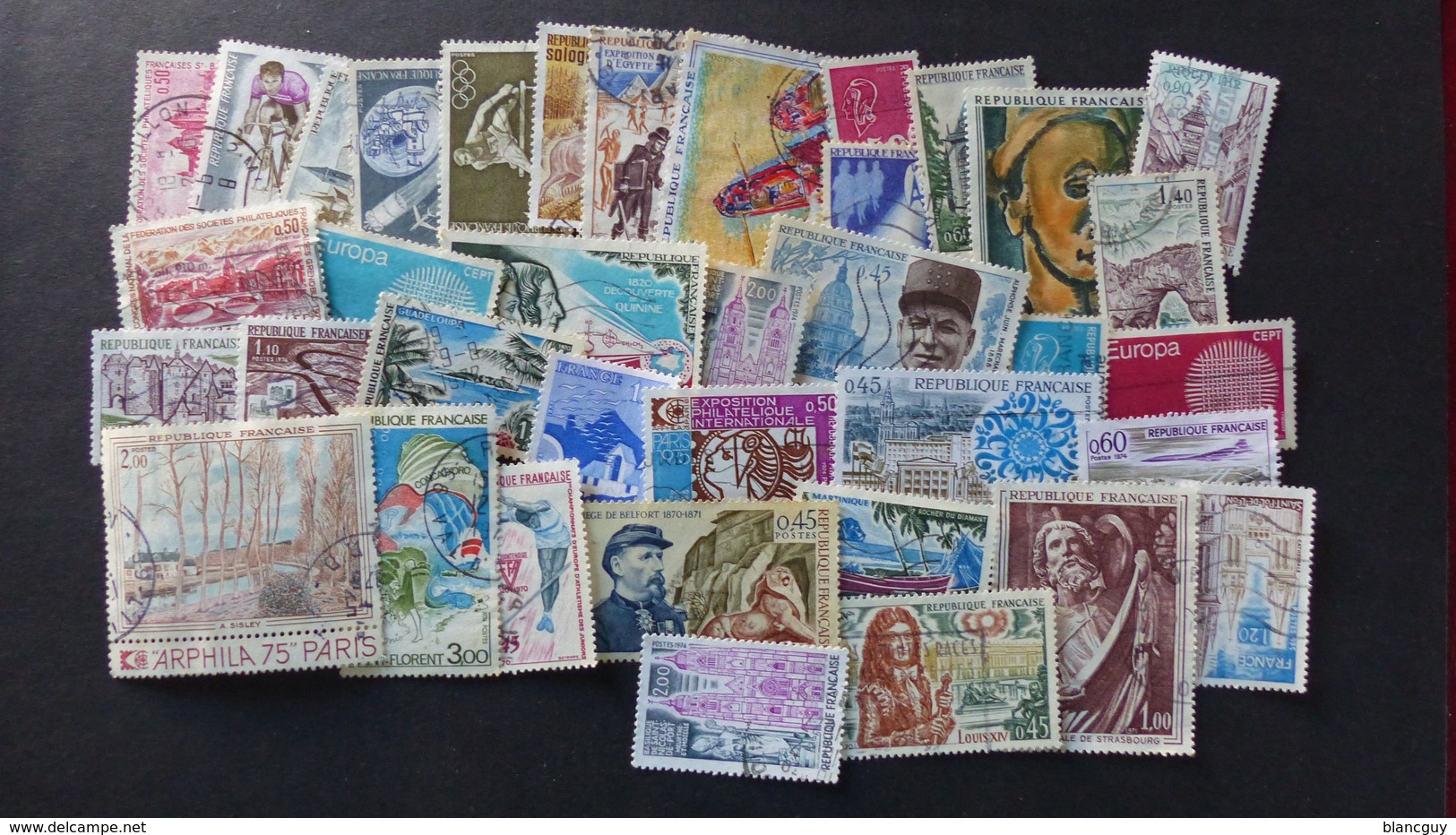 FRANCE - Année 1970 à 1979 - 130 Timbres Oblitérés Tous Différents - Mezclas (max 999 Sellos)