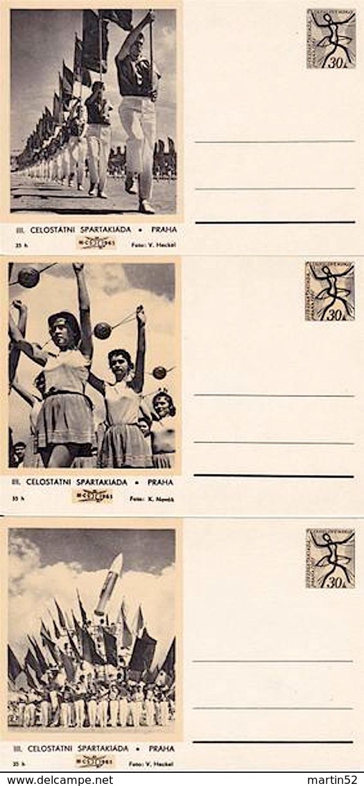 CESKOSLOVENSKO CSSR 1965: III.CELOSTATNI SPARTAKIADA PRAHA Set With 12 Postcards Unused - Jeu De 12 CPI Non Circulé - Cartes Postales