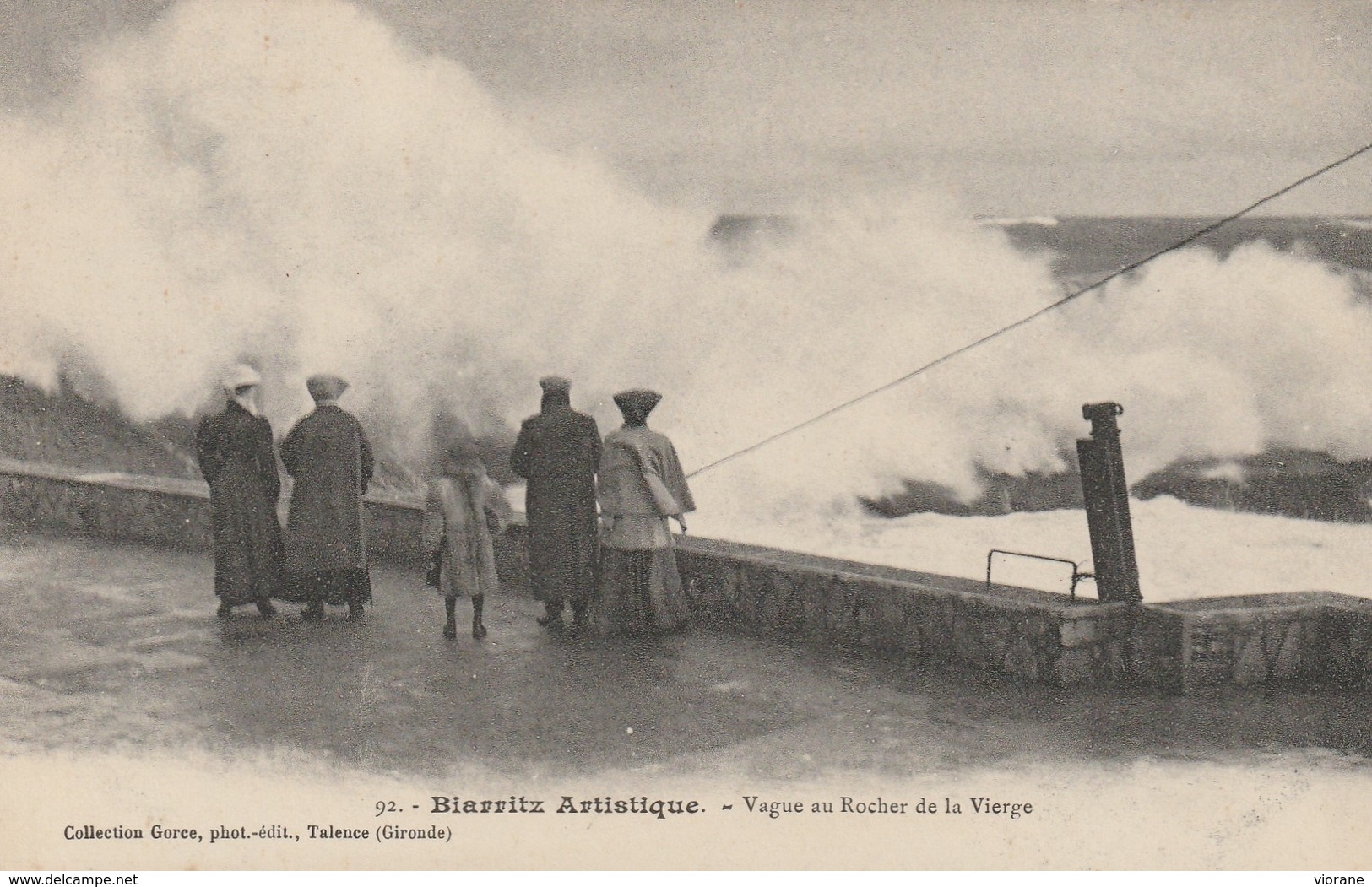 Biarritz Artistique - Vague Au  Rocher De La Vierge - Biarritz