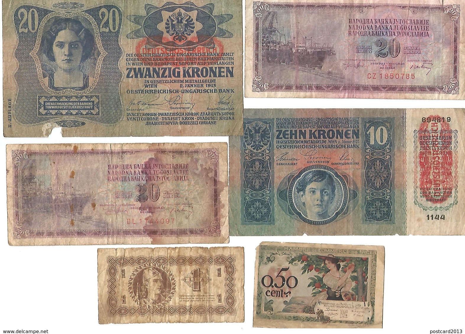 6 OLD BANKNOTES, SEE DESCRIPTION . - Alla Rinfusa - Banconote