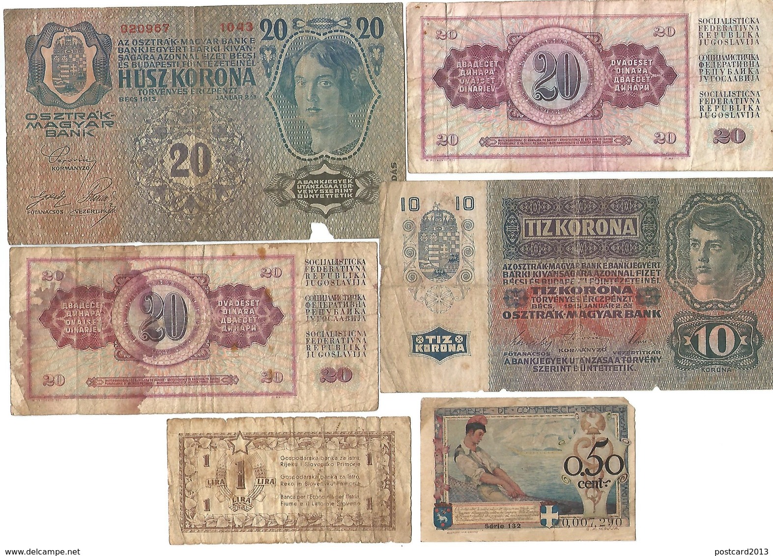 6 OLD BANKNOTES, SEE DESCRIPTION . - Alla Rinfusa - Banconote