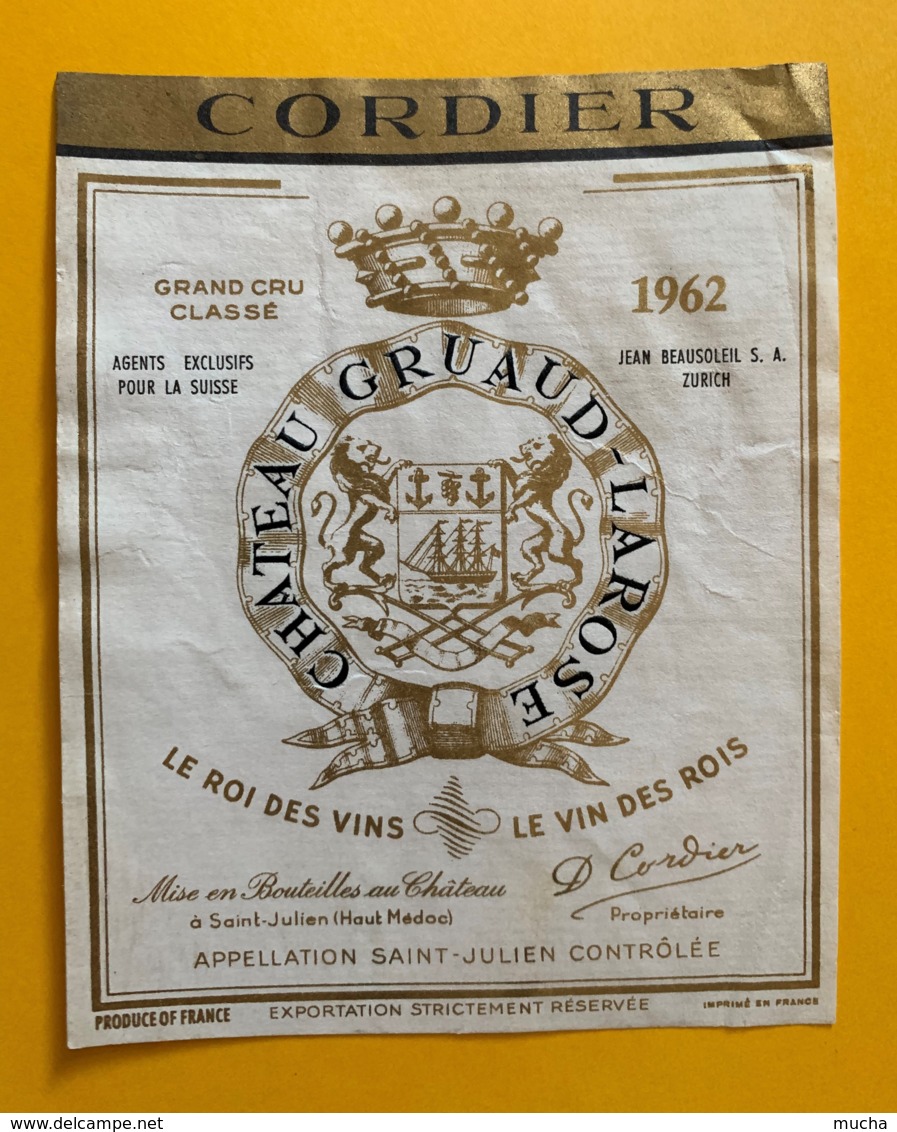 9557 - Château Gruaud-Larose 1962 St-Julien - Bordeaux