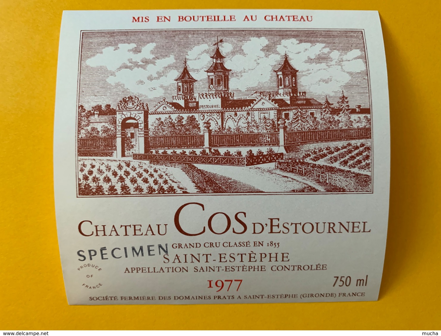 9570 -  Château Cos D'Estournel 1977 St-Estèphe Spécimen - Bordeaux