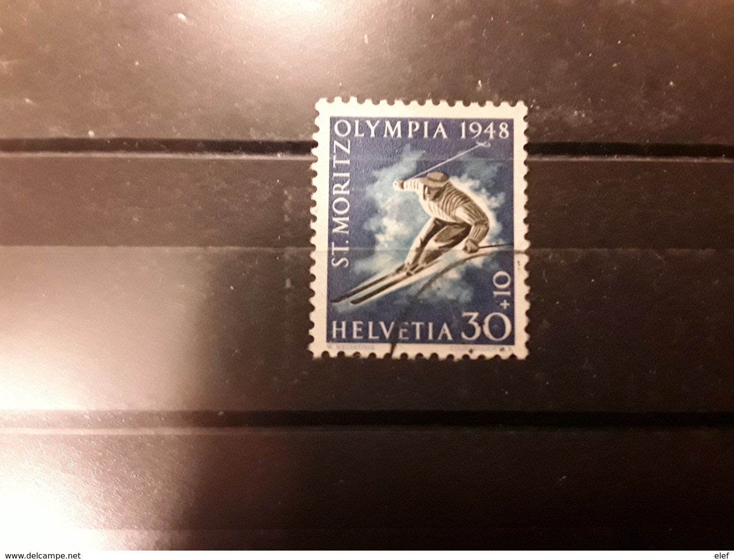 SUISSE 1948 JO Olympics Jeux Olympiques D' Hiver St Moritz , Ski, Yv No 452, 30 C + 10 C , Obl TB - Inverno1948: St-Moritz