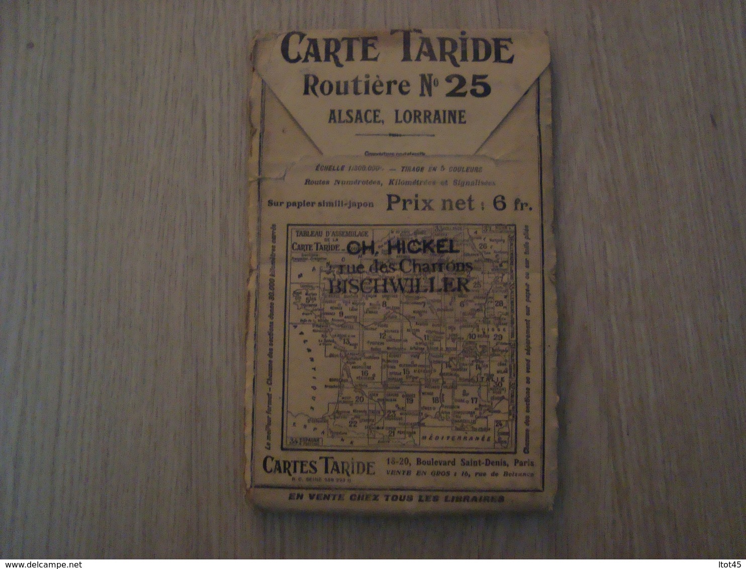 CARTE ROUTIERE TARIDE N°25 ALSACE-LORRAINE - Cartes Routières