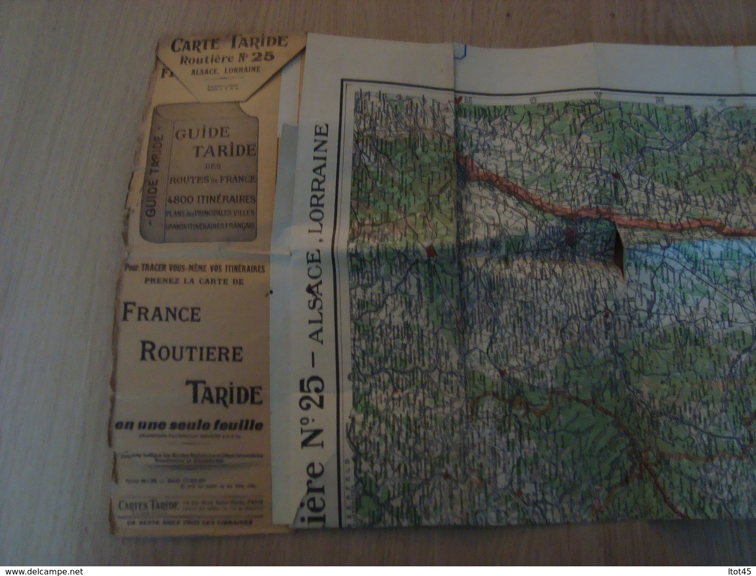 CARTE ROUTIERE TARIDE N°25 ALSACE-LORRAINE - Cartes Routières