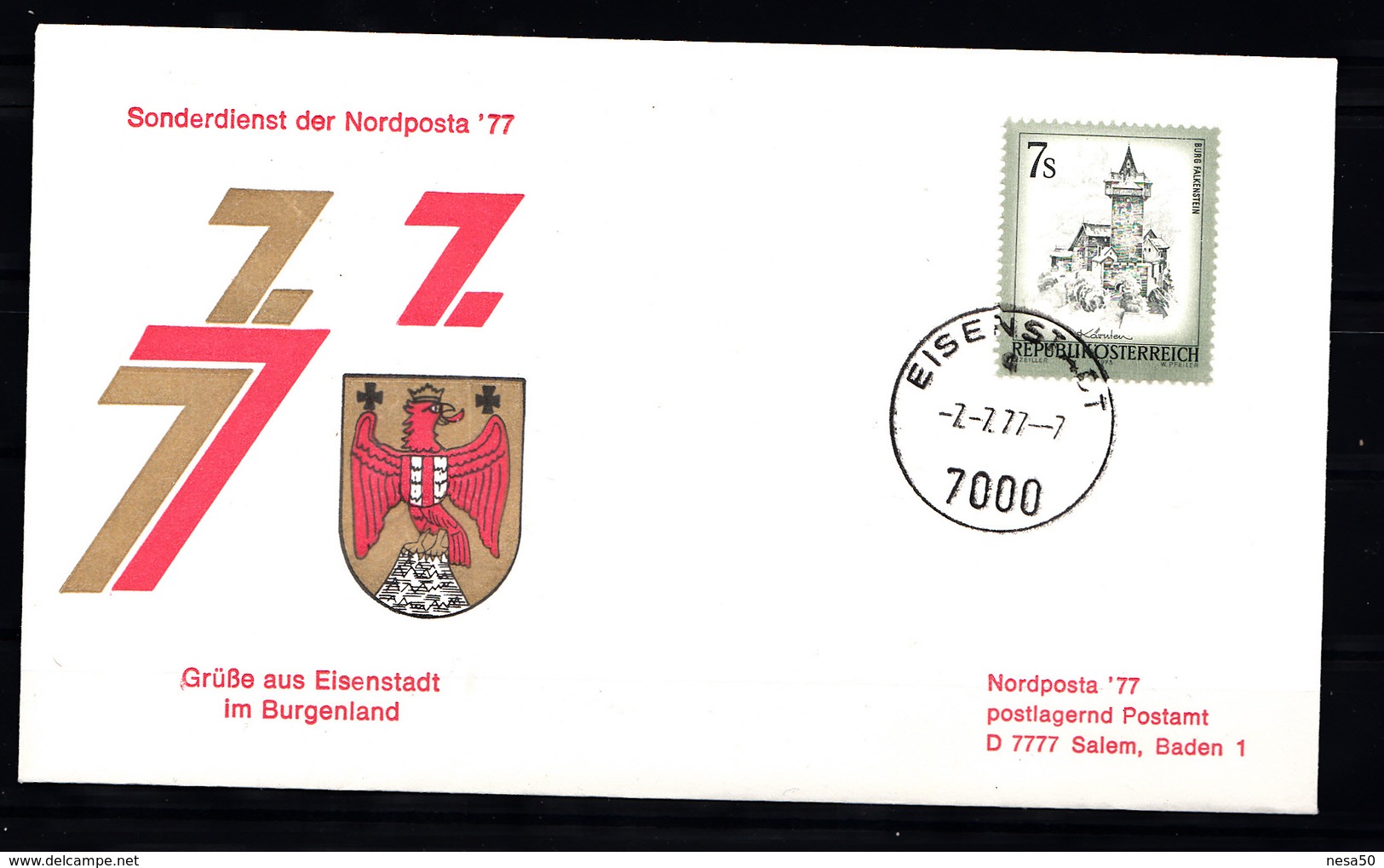 Oostenrijk 1973 Mi Nr 1432, Met Stempel 7-7-77, Bonderdienst Der Nordposta '77 - Brieven En Documenten