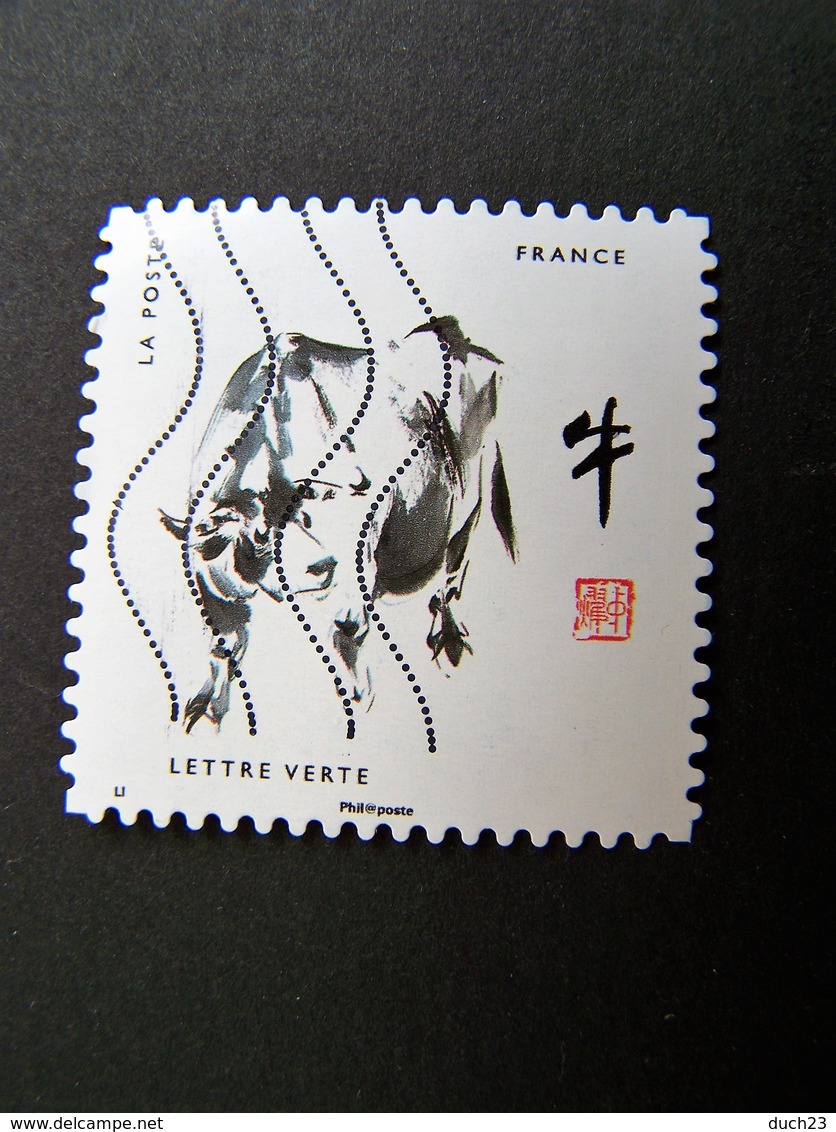 N°1375 LE BOEUF OBLITERE ANNEE 2016 SERIE DU CARNET SIGNES ASTROLOGIQUES CHINOIS AUTOCOLLANT ADHESIF - Oblitérés