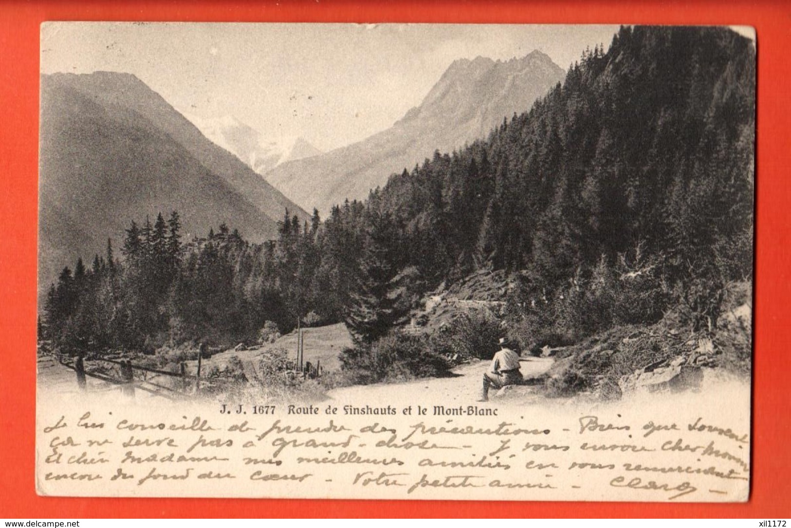 VAK-16 Route De FinhautFinhauts Et Le Mont-Blanc. Circulé 1917.  Jullien 1677 - Finhaut