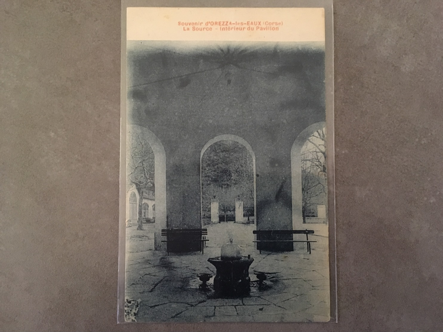 CORSE CPA SOUVENIR D'OREZZA LES EAUX LA SOURCE INFERIEUR DU PAVILLON - Autres & Non Classés