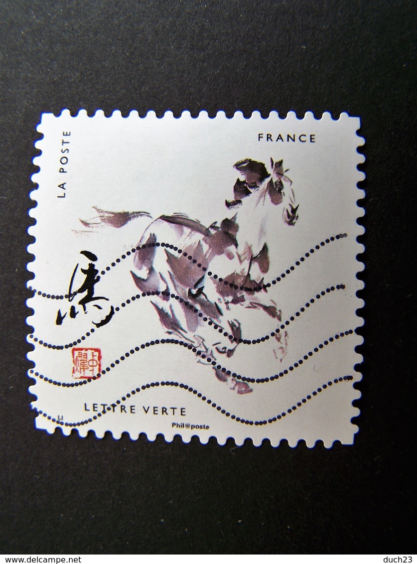 N°1380 LE CHEVAL OBLITERE ANNEE 2016 SERIE DU CARNET SIGNES ASTROLOGIQUES CHINOIS AUTOCOLLANT ADHESIF - Oblitérés