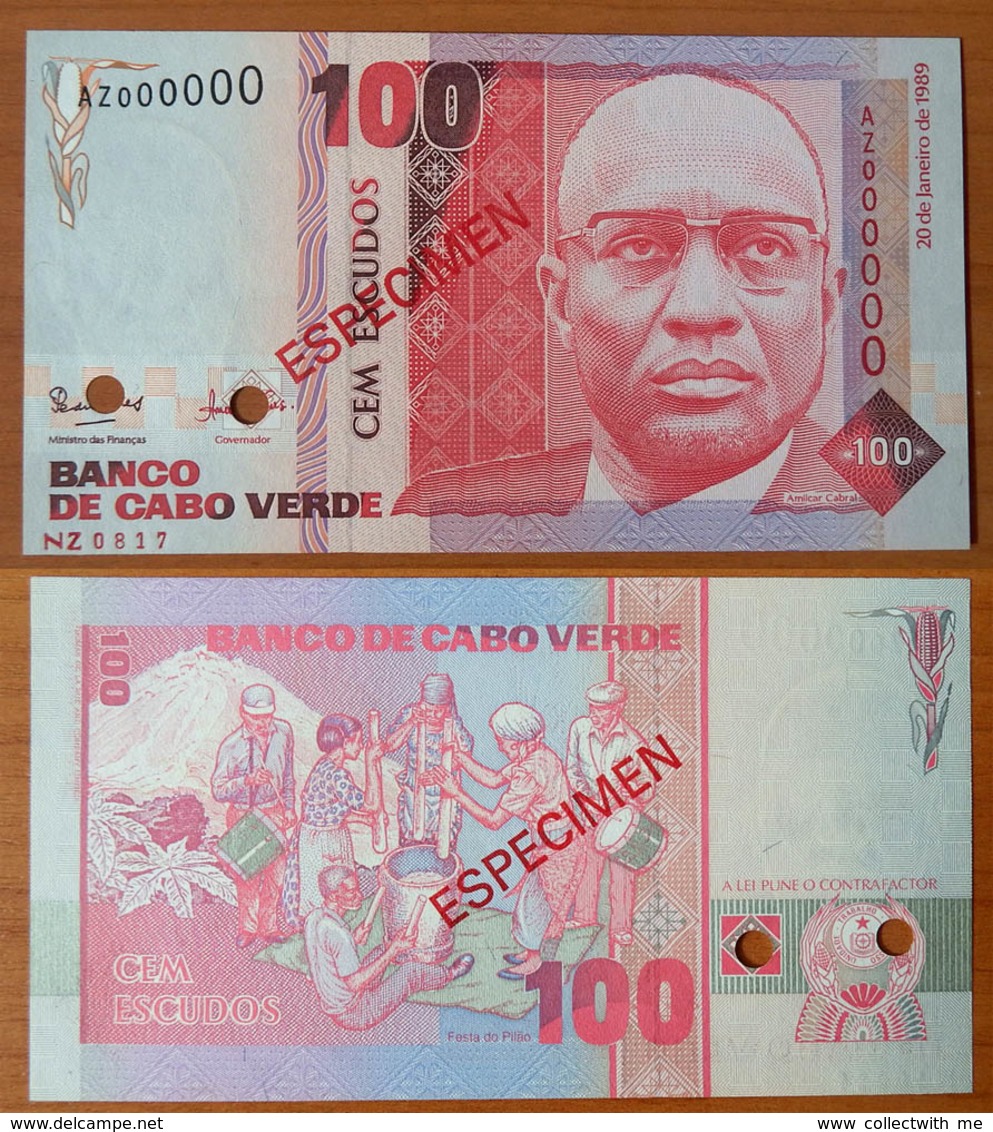 Cape Verde 100 Escudos 1989 UNC Specimen - Capo Verde