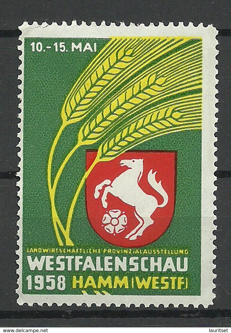 Germany 1958 Westfalenschau Exhibition Ausstellung Werbemarke Hamm MNH - Erinnophilie