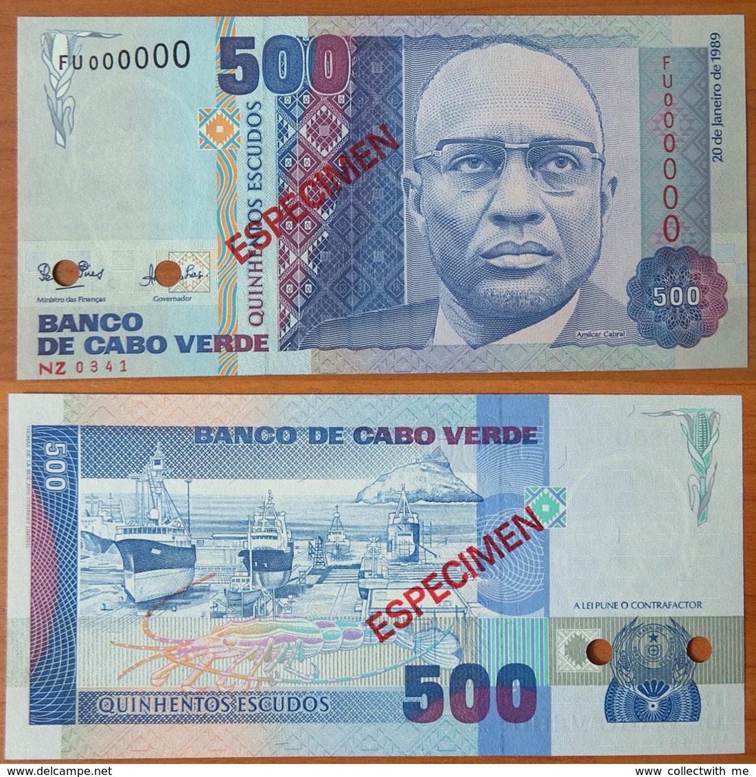 Cape Verde 500 Escudos 1989 UNC Specimen - Cape Verde