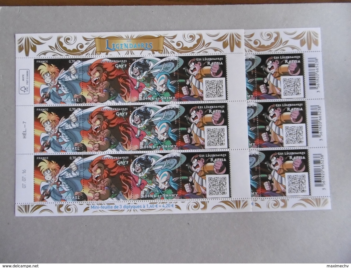 FRANCE 2016  F5081 NOYT 5081/5082  FEUILLET  BANDE DESSINEE MANFRA AVEC ET SANS CODE BARRE LES 2 FEUILLETS - Neufs