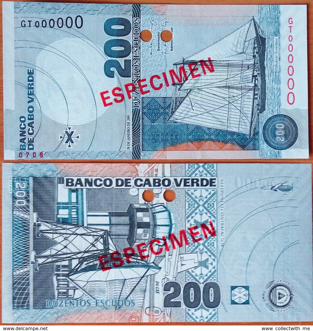 Cape Verde 200 Escudos 2005 UNC Specimen - Cape Verde