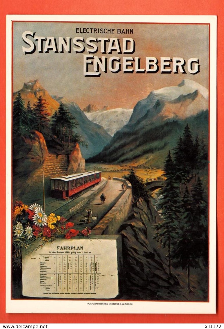 VAK-37 Stansstad Engelberg Electrische Bahn, Repro Affiche 1899. Non Circulé. Grand Format - Stans