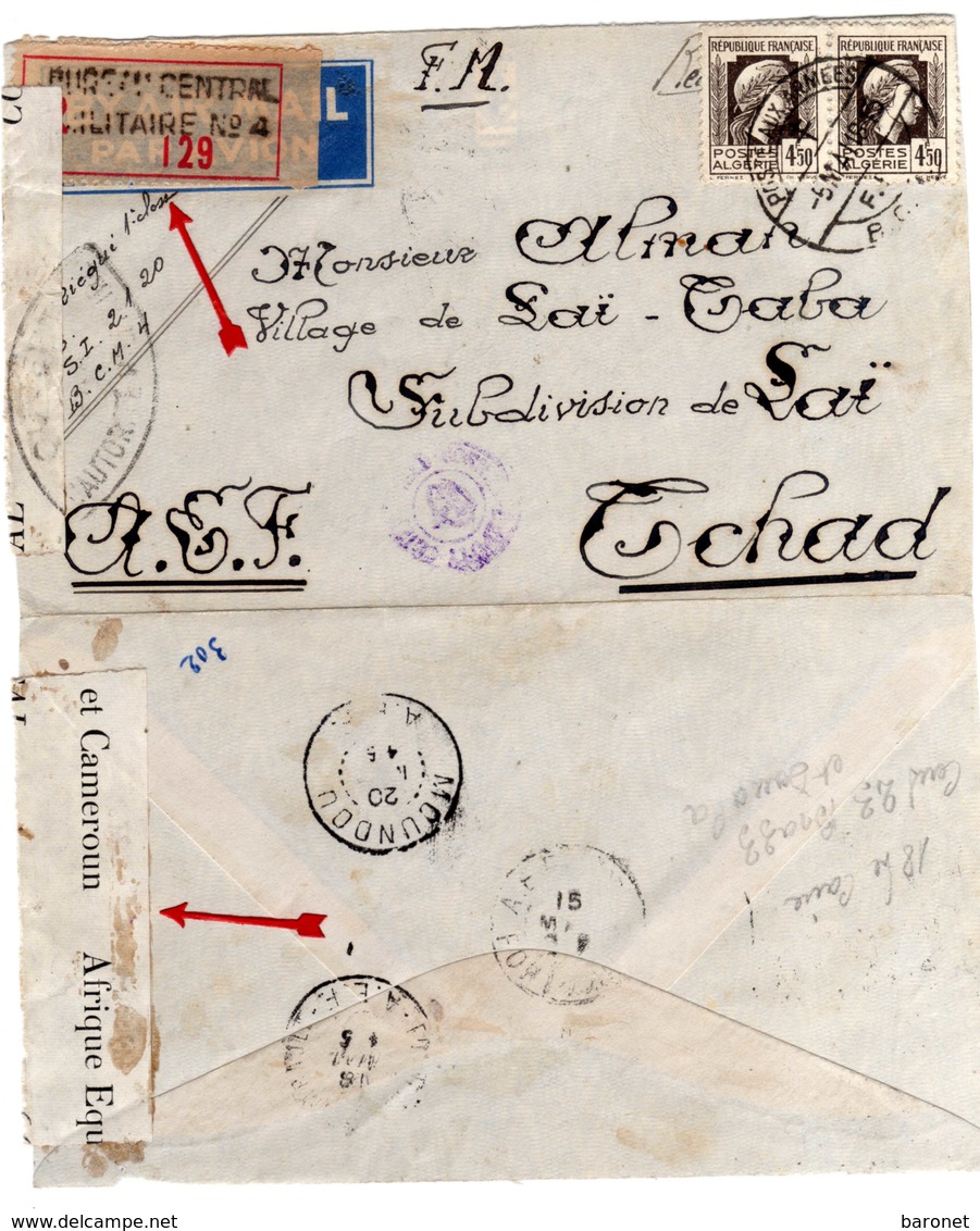 Forces Française Libres.Bureau Central Militaire N° 4 . Pli Recommandé. - WW II