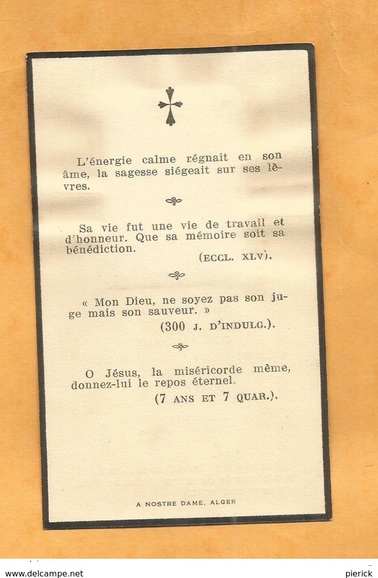 IMAGE PIEUSE GENEALOGIE FAIRE PART AVIS DECES CARTE MORTUAIRE SIBILLE JULES  COMMANDANT LEGION HONNEUR ALGER 1852 1935 - Décès