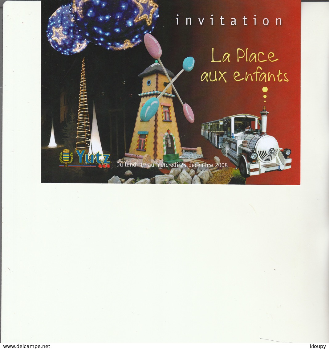 L3 - Invitation Inauguration Place Aux  Enfants à YUTZ - Autres & Non Classés