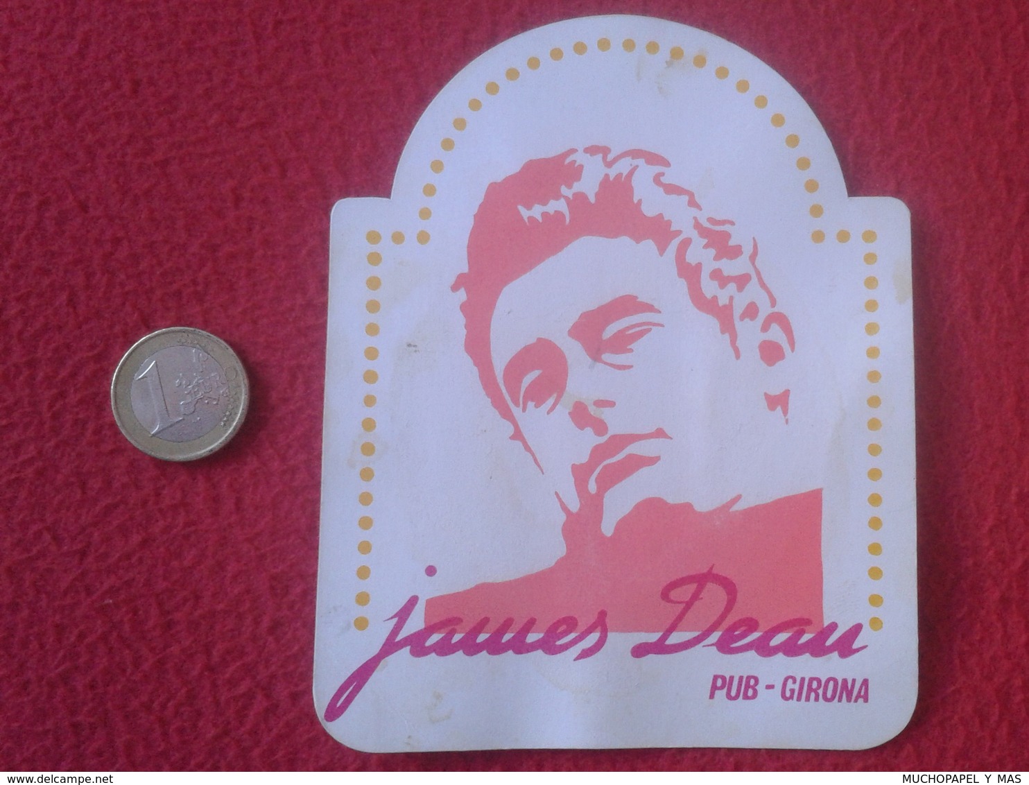 ANTIGUO POSAVASOS OLD COASTER MAT PUB GIRONA ACTOR DE CINE JAMES DEAN USA ACTEUR HOLLYWOOD. TROQUELADO. CATALUNYA VER  F - Portavasos