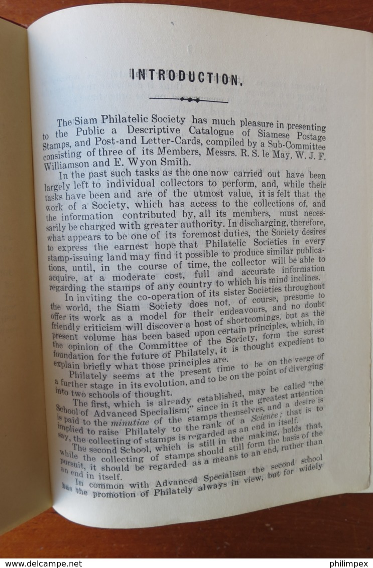 SIAM (THAILAND) DESCRIPTIVE CATALOGUE OF THE POSTAGE STAMPS AND POST-AND LETTER-CARDS - Autres & Non Classés