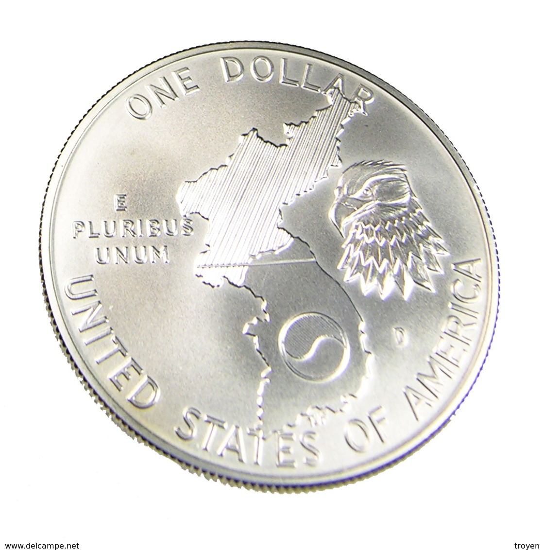 1 Dollar   - Koréa -   USA - 1991 - Argent 900. - Sup -  37,5mm  26,7 Gr.  - - Collections