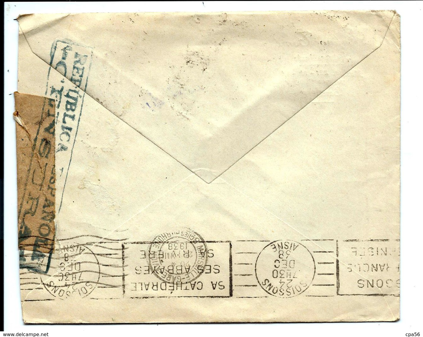 LETTRE Barcelona ESPANA 16/12/1938 Pour La Francia - CACHET CENSURA - Covers & Documents