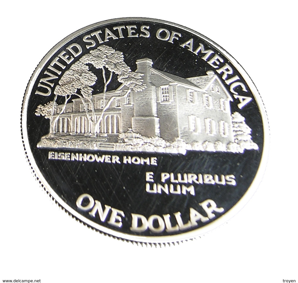 1 Dollar -  Centenaire D'Eisenhower  -   USA - 1990 - Argent 900. - Sup - 1 Once - Collections