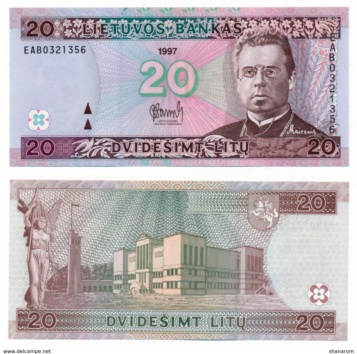 1997 // LIETUVOS BANKAS // Commemorative // 10/20/200 LITU // UNC - Lituanie