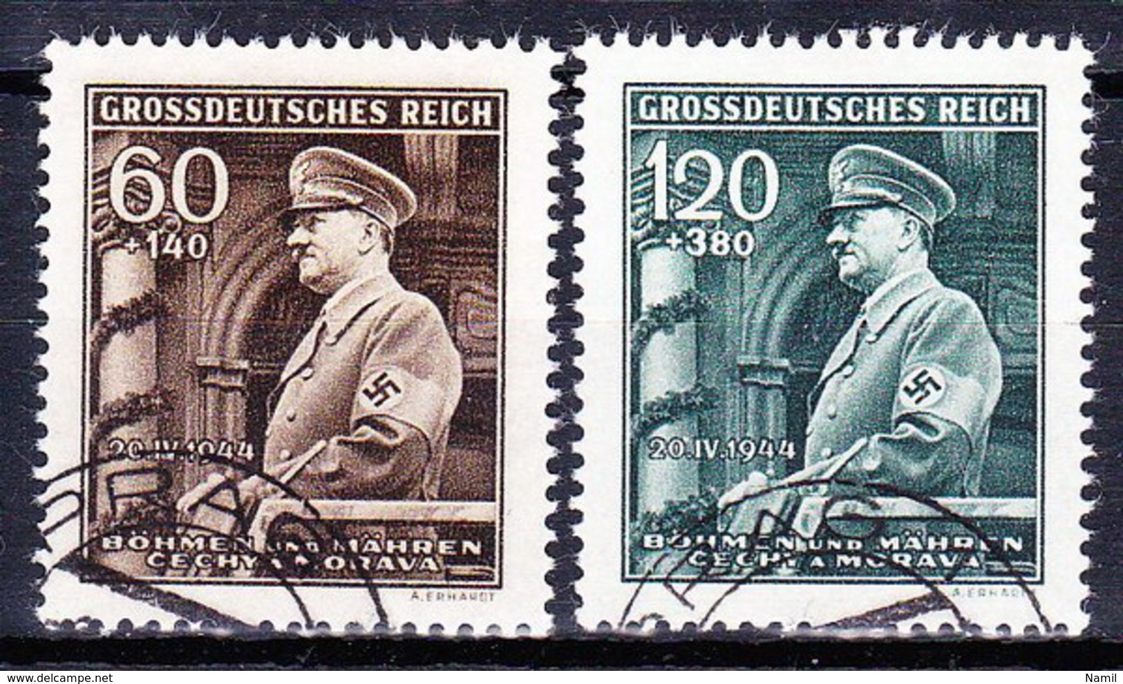 Boheme Et Moravie 1944 Mi 136-7 (Yv 115-6), Obliteré - Used Stamps