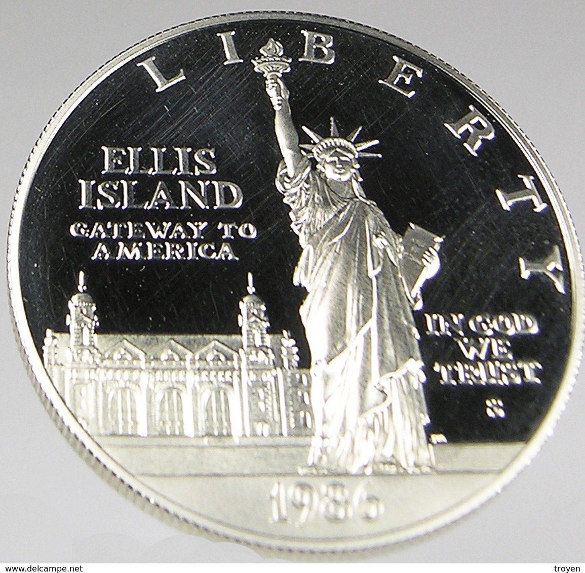 1 Dollar -  Liberté Ellis Islande - USA - 1986 - Argent 900. - Sup - 26,7 Gr. - Collections