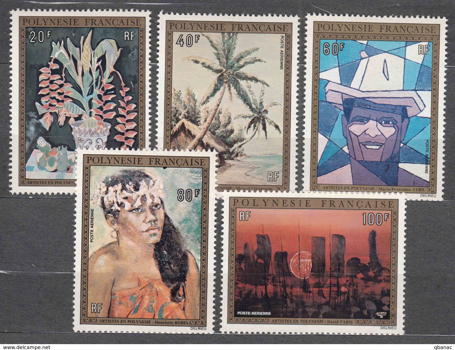 French Polynesia Polinesie 1974 Art Mi#187-191 Yvert#PA 84-88 Mint Never Hinged - Ungebraucht