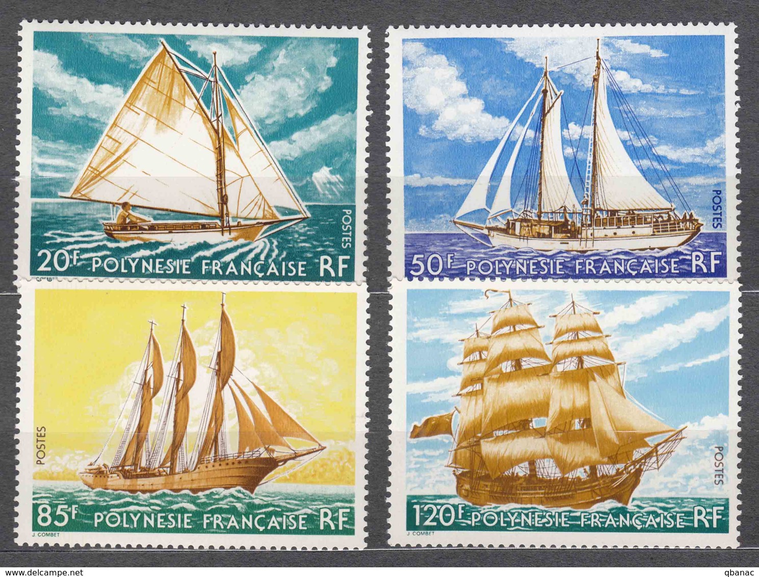 French Polynesia Polinesie 1977 Boats Mi#244-247 Yvert#115-118 Mint Never Hinged - Unused Stamps