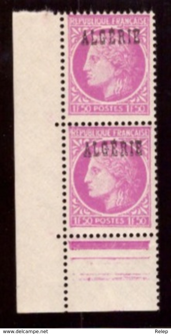 Algérie /Algéria 1945-  French Postage Stamps Overprinted "ALGERIE" - # MNH # Purplish Carmine 2 X 1F50 - Unused Stamps